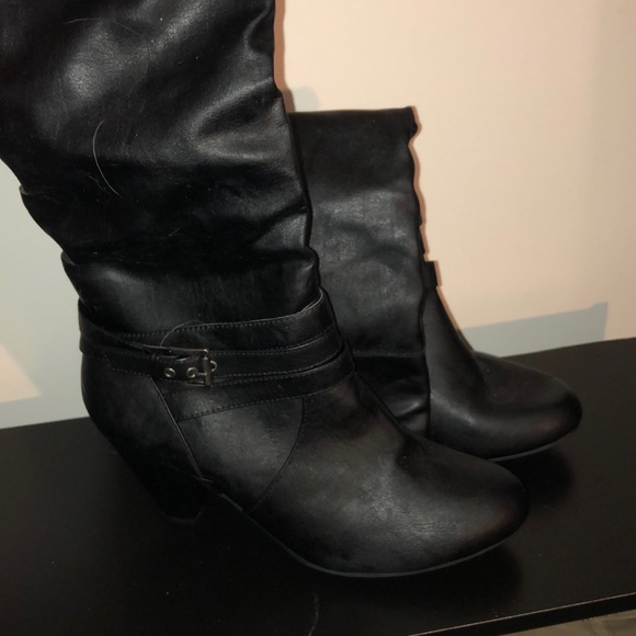 RAMPAGE Black & Brown Heeled Boots - Picture 6 of 7